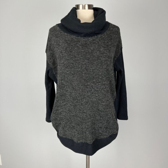 Anthropologie A’Reve Womens Gray Cowl Neck Sweater Fuzzy Oversized size Small - Picture 11 of 15